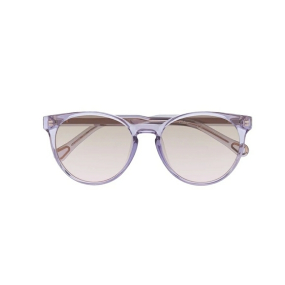 Sunglasses Violet Purple Chloé Transparent Round Frame Authentic - Picture 4 of 8